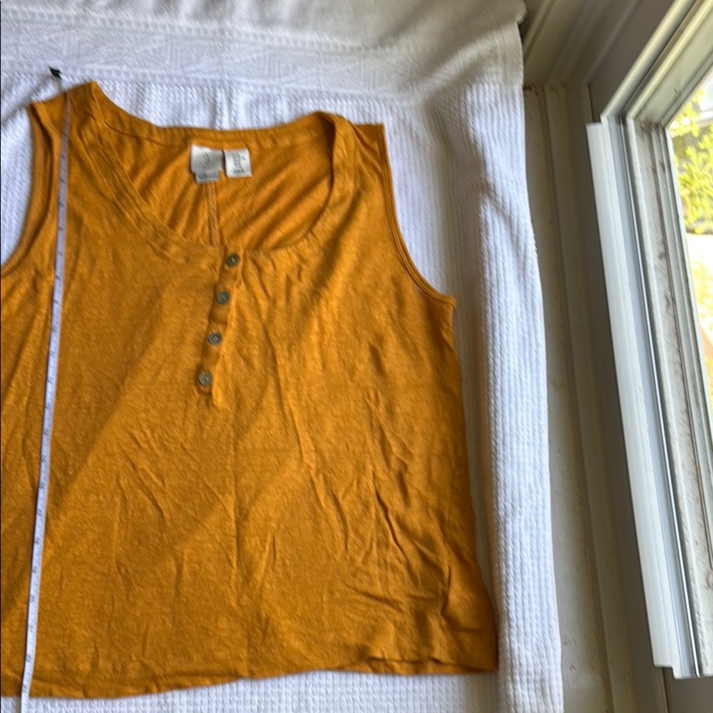 Joie Mustard Linen Tank Top